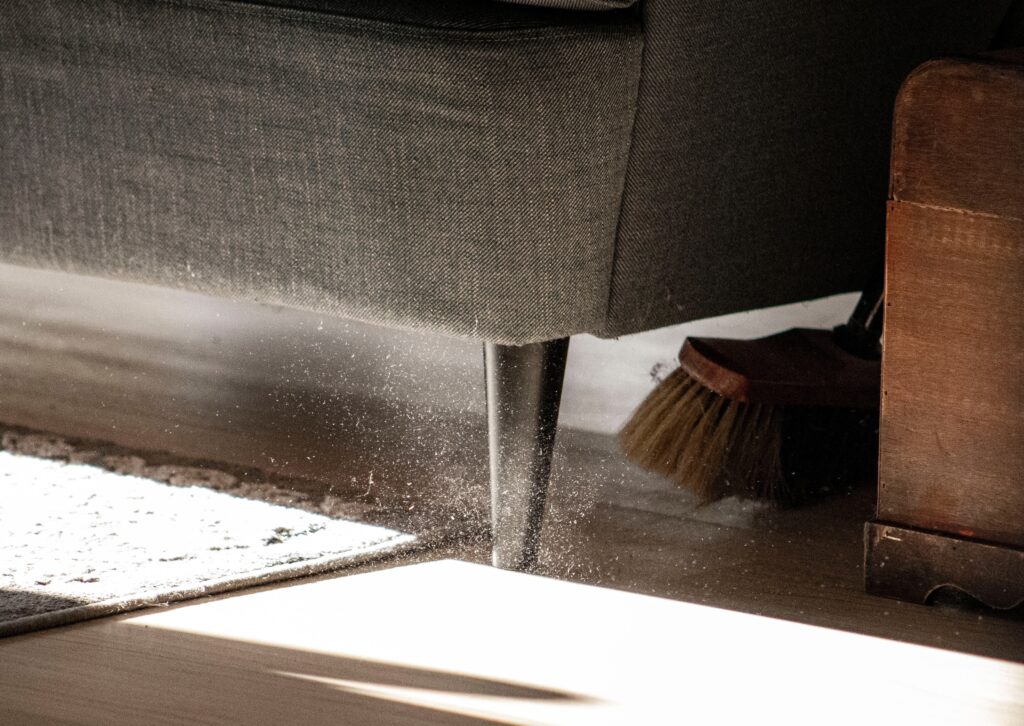 dust coming out of a chair